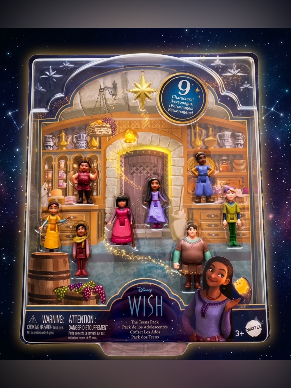 NWT Disney Wish Movie The Teens Pack 9 Mini Figures Set Asha & Friends Mattel